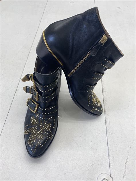 chloe susanna boots black gold|chloe susanna ankle boots.